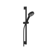 Set de duș Kludi Dive S, 1 jet, cu bară 60 cm, pară duș și furtun 160 cm, negru mat